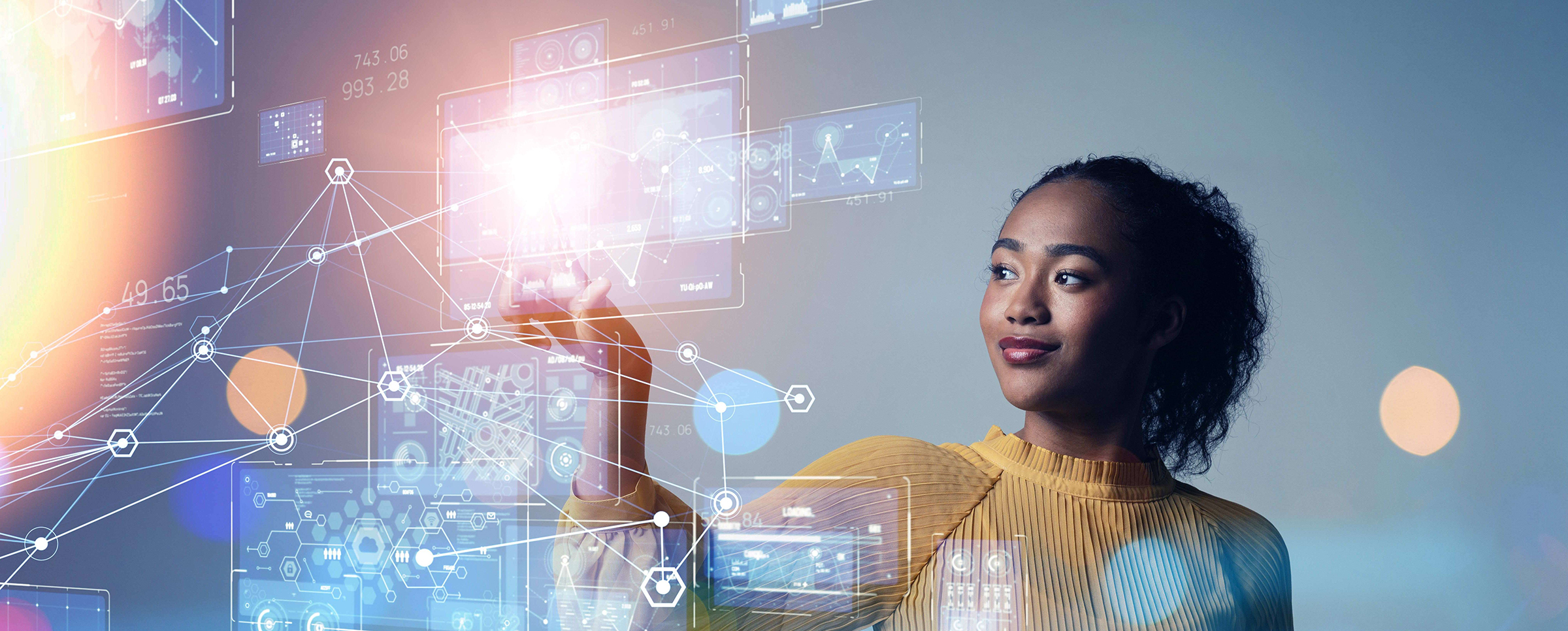 Woman working with AI